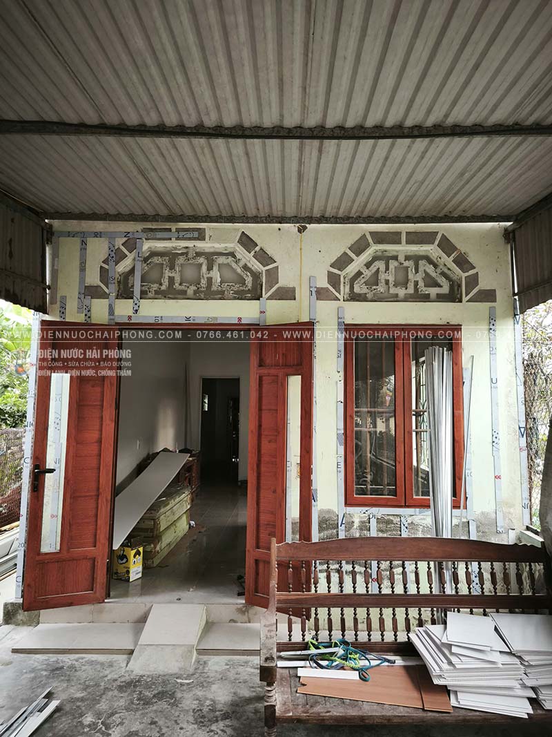 Mặt tiền của phòng khách trước khi thi công