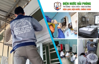 Cung cấp Dịch Vụ Điện Nước Số 1 tại Hải Phòng trong các lĩnh vực: Sửa Chữa Điện Lạnh, Sửa Chữa Điện Nước, Sửa Chữa Và Thi Công Nhà và Công Trình, Chống Thấm, Sơn Bả